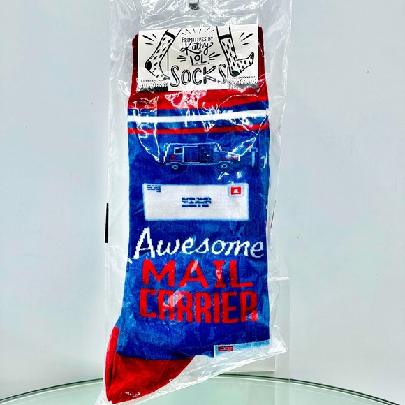 THANK Your MAIL PERSON Socks MailMan MailLady Holiday Fun Gifts Red White Blue - Picture 6 of 7